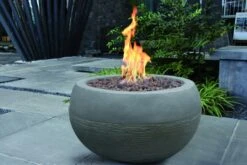 Gardenforma Gas Feuerstelle Marra, Beton-Optik Grau, Aus Faserbeton