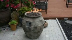 Gardenforma Gas Feuerstelle Katla, Keramik Antik Braun, Faserbeton -Weber Verkäufe 7R0Dj zF ag
