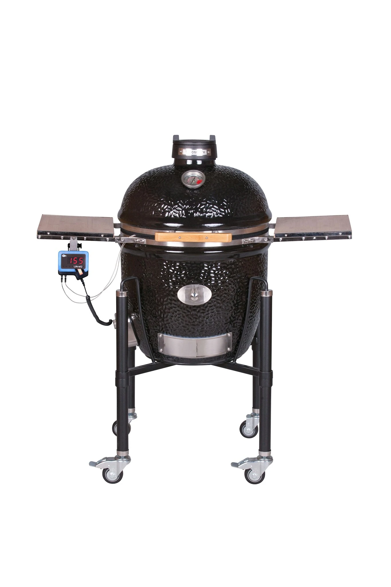 Monolith LeCHEF Pro-Serie 2.0 BBQ Guru Edition BLACK Mit Gestell Und Seitentisch 1 Monolith LeCHEF Pro-Serie 2.0 BBQ Guru Edition BLACK Mit Gestell Und Seitentisch