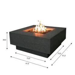 Gas Feuerstelle Manhattan Beton-Optik Dunkelgrau -Weber Verkäufe OFG103DG Manhatten Measurement
