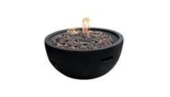 Gardenforma Gas Feuerstelle Jefferson Beton-Optik Schwarz -Weber Verkäufe OFG119 Jefferson Fire Bowl Silo Flame on