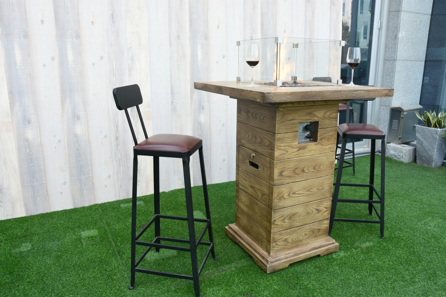 Gardenforma Gas Feuerstelle Rova Bar In Holzoptik 1 Gardenforma Gas Feuerstelle Rova Bar In Holzoptik