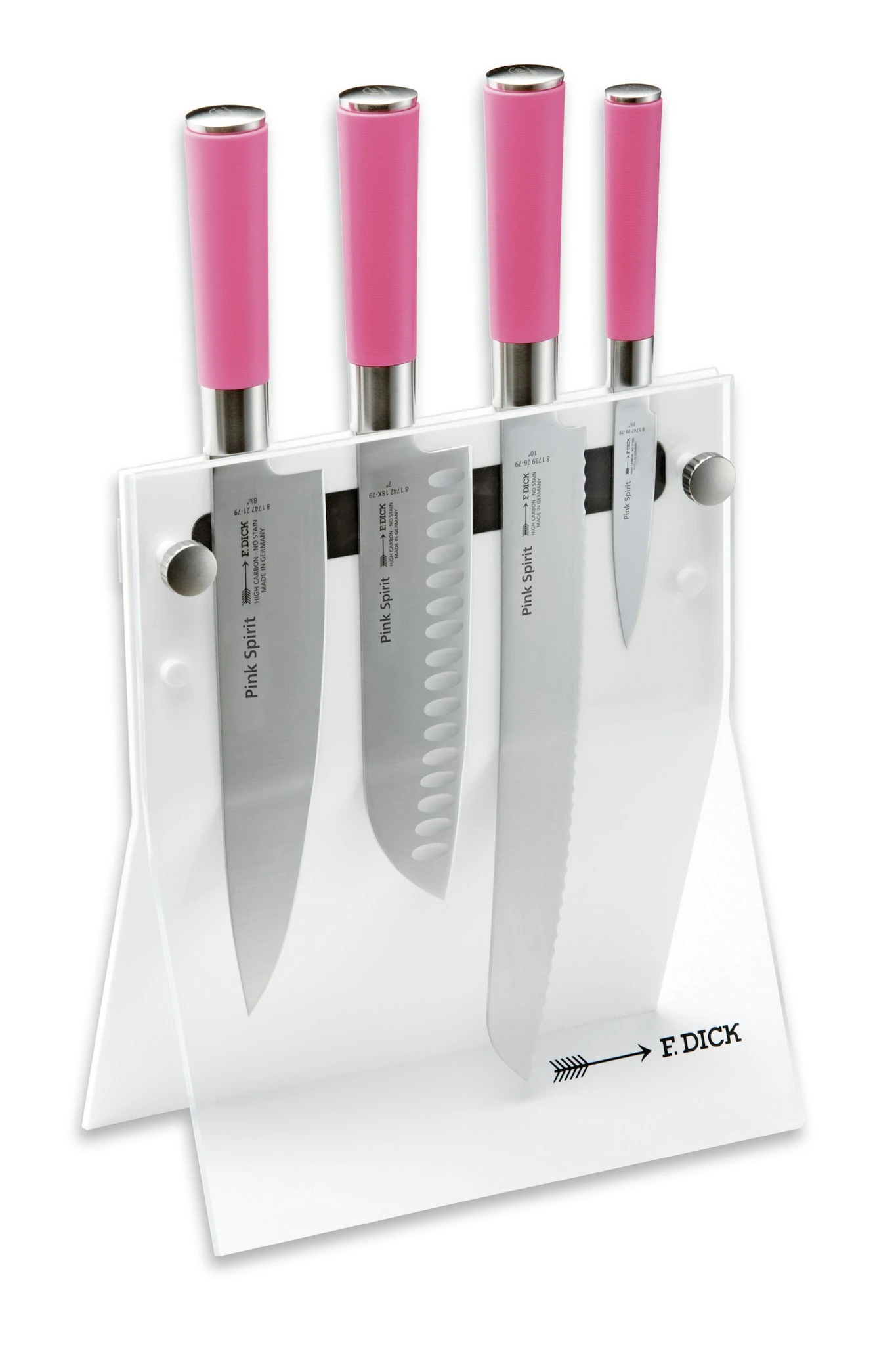 F. DICK Acryl-Messerblock 4 Knives Pink Spirit 4-teilig 1 F. DICK Acryl-Messerblock 4 Knives Pink Spirit 4-teilig