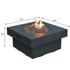 Gardenforma Gas Feuerstelle Branford Aus Faserbeton In Betonoptik, Schwarz -Weber Verkäufe feuerstelle branford beton optik schwarz 2
