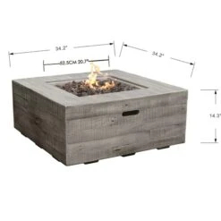 Gardenforma Gas Feuerstelle Wilton -Weber Verkäufe feuerstelle wilton holz optik grau 8