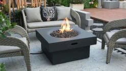 Gardenforma Gas Feuerstelle Branford Aus Faserbeton In Betonoptik, Schwarz -Weber Verkäufe wF5 mgXawlw